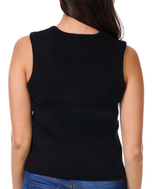 Thumbnail 2: Madden Girl Madden Girl Juniors Sleeveless Buttoned Ribbed Vest 