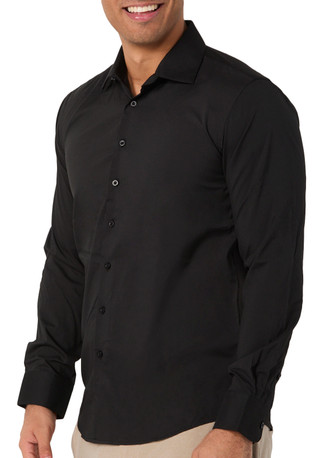 Thumbnail 3: Chaps Chaps Mens Long Sleeve Solid Buttoned Dress Shirt 