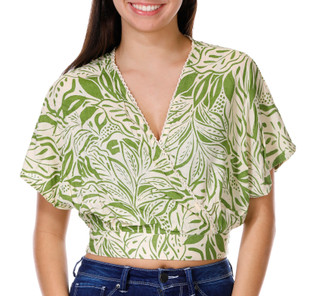 Thumbnail 1: Angie Angie Juniors Short Sleeve Floral Crop Top 