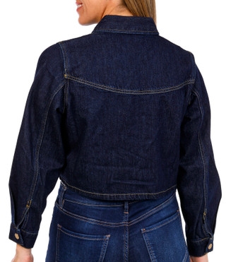 Thumbnail 2: Industry X Industry X Petite Long Sleeve Cropped Denim Jacket Top 