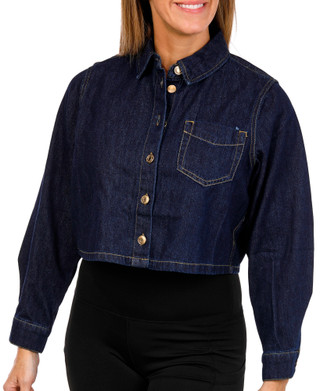 Thumbnail 3: Industry X Industry X Petite Long Sleeve Cropped Denim Jacket Top 