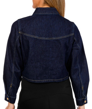 Thumbnail 5: Industry X Industry X Petite Long Sleeve Cropped Denim Jacket Top 