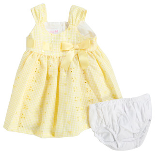 Thumbnail 2: Bonnie Jean Bonnie Jean Baby Girls Yellow Gingham Eyelet Dress 