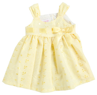 Thumbnail 5: Bonnie Jean Bonnie Jean Baby Girls Yellow Gingham Eyelet Dress 