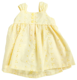 Thumbnail 6: Bonnie Jean Bonnie Jean Baby Girls Yellow Gingham Eyelet Dress 