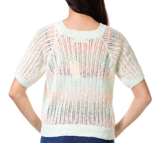 Thumbnail 2: No Comment No Comment Juniors Short Sleeve Stripe Pullover 