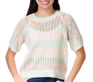 Thumbnail 1: No Comment No Comment Juniors Short Sleeve Stripe Pullover 