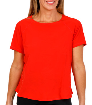 Thumbnail 1: Layer 8 Layer 8 Womens Active Short Sleeve Easy Runner Scallop Top 