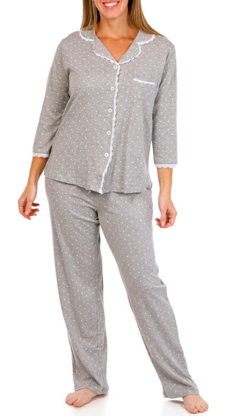 Thumbnail 1: SOPHIA Sophia Womens 2 Pc Long Sleeve Top & Pants Pajama Set 
