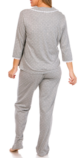 Thumbnail 2: SOPHIA Sophia Womens 2 Pc Long Sleeve Top & Pants Pajama Set 