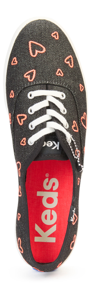 Thumbnail 5: Keds Keds Womens Denim Heart Embroidery Lace Up Sneakers 