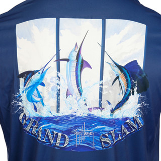 Thumbnail 2: Guy Harvey Guy Harvey Mens Long Sleeve Grand Slam Hooded Shirt 