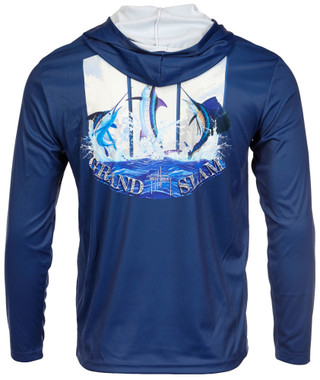 Thumbnail 1: Guy Harvey Guy Harvey Mens Long Sleeve Grand Slam Hooded Shirt 