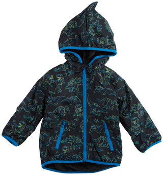 Thumbnail 1: Mick Mack Mick Mack Toddler Boys Dinosaur Print Fleece Lined Jacket 