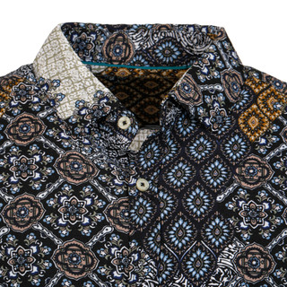 Thumbnail 3: Ike Behar Ike Behar Mens Short Sleeve Printed Buttoned Down Shirt 
