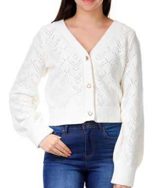 Thumbnail 1: Madden Girl Madden Girl Juniors Long Sleeve Pointelle Cardigan 