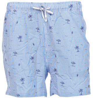Thumbnail 1: In Gear In Gear Mens Striped Beach Print Lined Swim Shorts 