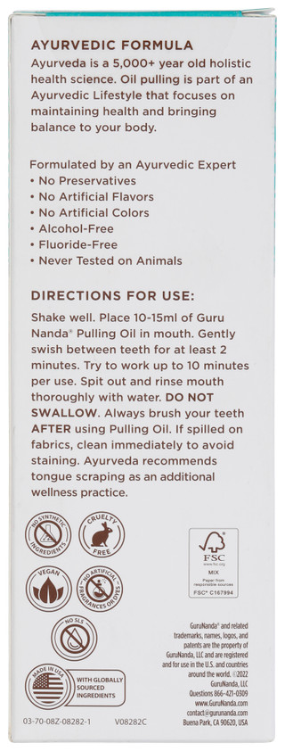Thumbnail 2: GURUNANDA Gurunanda 8 Oz Coconut + Mint Pulling Oil Oral Rinse 