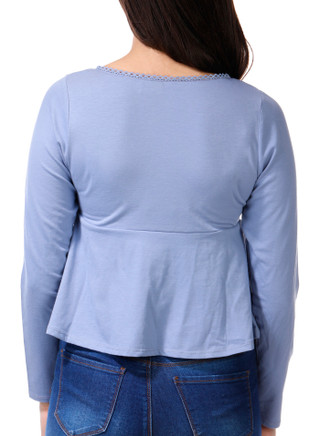 Thumbnail 2: Jolie & Joy Jolie & Joy Juniors Long Sleeve Lace Trim Top 