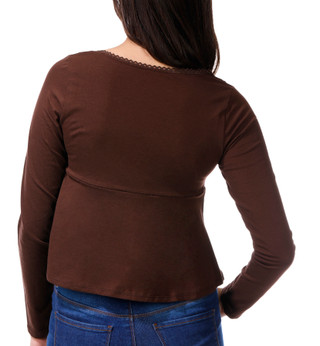 Thumbnail 3: Jolie & Joy Jolie & Joy Juniors Long Sleeve Lace Trim Top 
