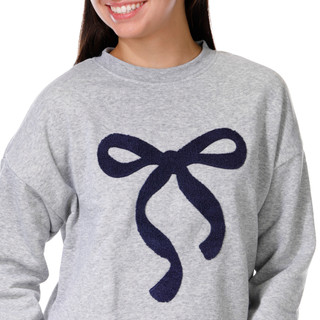 Thumbnail 3: Derek Heart Derek Heart Juniors Long Sleeve Jacquard Bow Crew Sweatshirt 