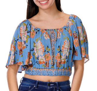 Thumbnail 1: Angie Angie Juniors Floral Crop Top 