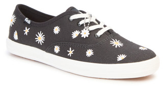 Thumbnail 1: Keds Keds Womens Canvas Daisy Embroidery Lace Up Sneakers 