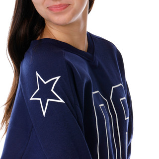 Thumbnail 3: Derek Heart Derek Heart Juniors V-Neck Number 6 Fleece Sweater 