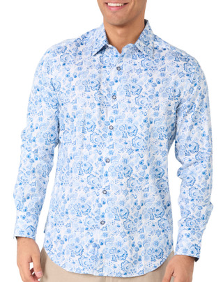 Thumbnail 1: ROBERT GRAHAM Robert Graham Mens Long Sleeve Floral Button Down Shirt 
