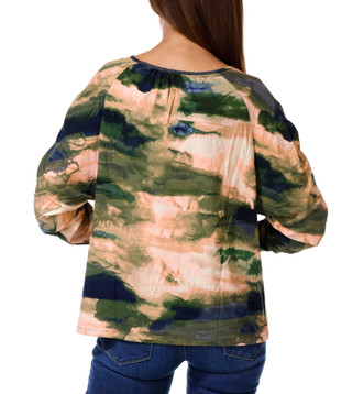 Thumbnail 2: Zac & Rachel Women's Tie Dye Ruched Sleeve Top 
