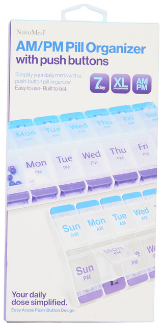 Thumbnail 1: Nuvo Med Nuvo Med AM/PM Pill Organizer with Push Buttons 