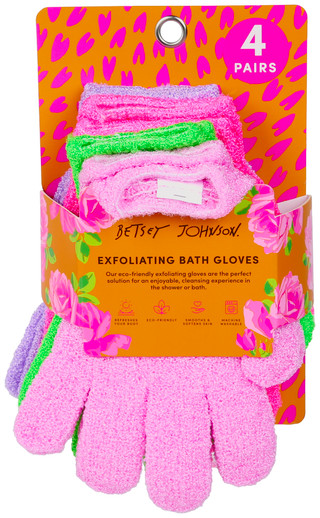 Thumbnail 1: Betsey Johnson Betsey Johnson 4 Pk Exfoliating Bath Gloves 