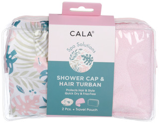 Thumbnail 1: CALA Cala 2 Pc Shower Cap & Hair Turban Set 