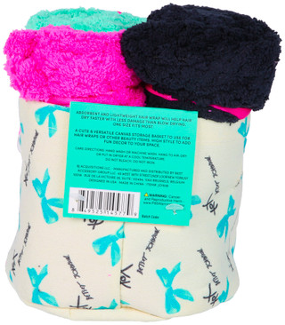 Thumbnail 2: Betsey Johnson Betsey Johnson 4 Pk Hair Turban Wraps with Storage Basket 