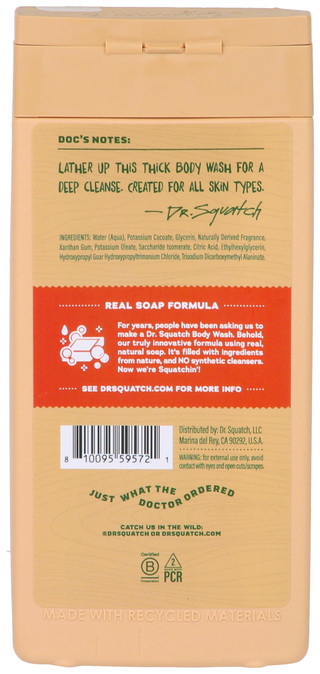Thumbnail 2: DR. SQUATCH Dr. Squatch Men's Wood Barrel Bourbon Natural Body Wash 