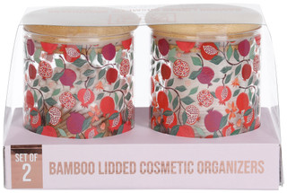 Thumbnail 1: . AIde + Jade 2 Pk Bamboo Lidded Cosmetic Organizers 