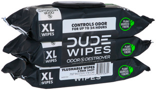 Thumbnail 1: DUDE WIPES DUDE Wipes Mens XL  Odor Destroyer Flushable Wipes 3 Pack 
