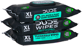 Thumbnail 1: DUDE WIPES DUDE Wipes Mens XL Mint Chill Flushable Wipes 3 Pack 