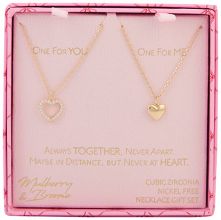 Thumbnail 1: Mulberry & Broome Mulberry & Broome 2 Pc Gold Plated Heart Necklace Set 