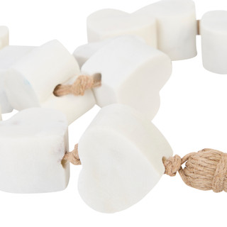 Thumbnail 2: Sagebrook Home Sagebrook Home 38 in White Marble Heart Garland 