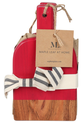 Thumbnail 1: SOPHISTIPLATE Maple Leaf At Home 3 Pk Mini Bevel Board Set 