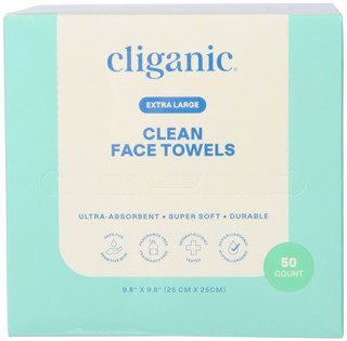 Thumbnail 1: Cliganic Cliganic 50 Pk Extra Large Clean Face Towels 