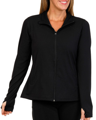 Thumbnail 1: Coral Bay Golf Coral Bay Golf Womens Full Zip Peplum Jacket 