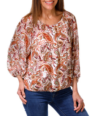 Thumbnail 1: Perception Women's Paisley Print Top 