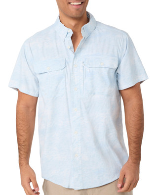 Thumbnail 3: REEL LEGENDS Reel Legends Mens Short Sleeve Button Down Printed Shirt 