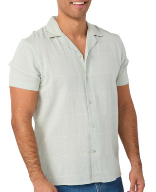 Thumbnail 2: Ike Behar Ike Behar Mens Short Sleeve Windowpane Button Down Shirt 