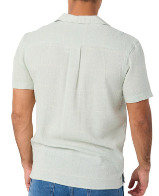 Thumbnail 3: Ike Behar Ike Behar Mens Short Sleeve Windowpane Button Down Shirt 