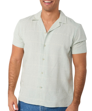 Thumbnail 1: Ike Behar Ike Behar Mens Short Sleeve Windowpane Button Down Shirt 