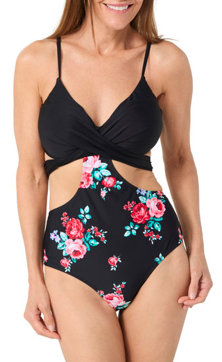 Thumbnail 1: CUPSHE Cupshe Womens Cut Out Floral One Piece Swimsuit 
