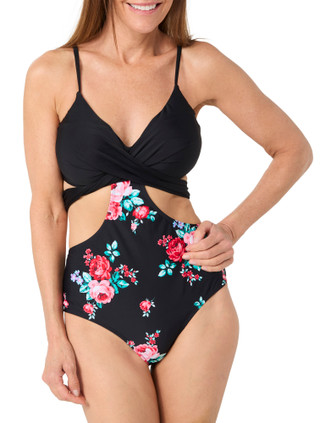 Thumbnail 3: CUPSHE Cupshe Womens Cut Out Floral One Piece Swimsuit 